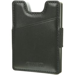 Valenta Card Case Alu + Money Strap Echtleder Kartenetui - 8 Karten - Schwarz