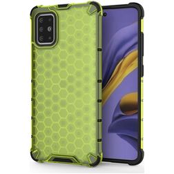 Mobigear Honeycomb Samsung Galaxy A51 Hülle Hardcase Backcover Stoßfest - Grün