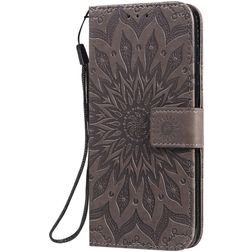 Mobigear Sunflower Motorola Moto G8 Plus Hülle Klapphülle Geldbörse - Grau