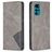 Mobigear Rhombus Slim Motorola Moto G22 Hülle Klapphülle - Grau