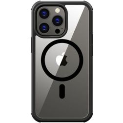 Valenta Full Cover iPhone 14 MagSafe Hülle Gehärtetes Glas Backcover Stoßfest - Transparent / Schwarz