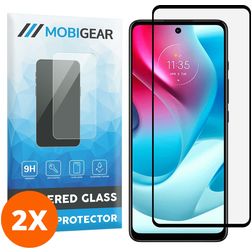 Mobigear Premium Motorola Moto G60s Panzerglas Gehärtetes Glas Displayschutz - Hüllenfreundlich - Schwarz (2er Pack)