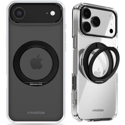 Mobilize 360 Rotating Ring iPhone Air MagSafe Hülle Hardcase Backcover mit Ringhalter - Schwarz