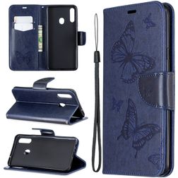 Mobigear Butterfly Samsung Galaxy A20s Klapphülle Portemonnaie - Dunkelblau