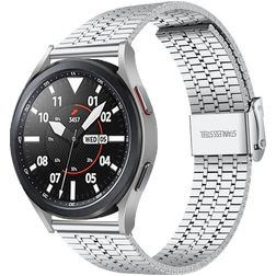 Mobigear Seven Bead Edelstahl Smartwatch Armband Klappschließe - 20 mm - Silber
