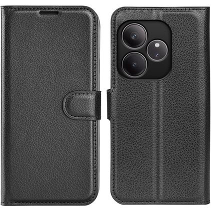 Mobigear Classic Realme GT 6 Hülle Klapphülle Geldbörse - Schwarz