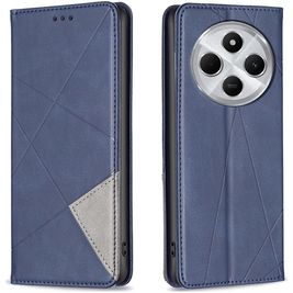 Mobigear Rhombus Slim Xiaomi Redmi 14C Hülle Klapphülle - Blau