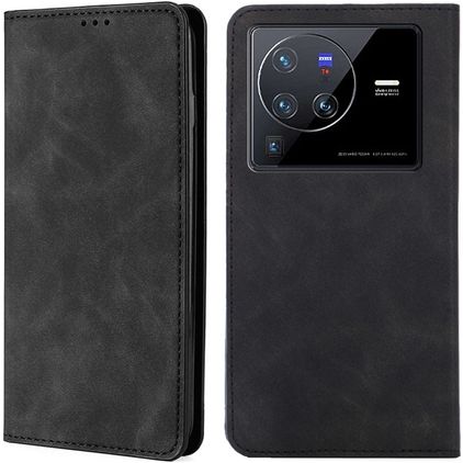Mobigear Retro Slim Vivo X80 Pro Hülle Klapphülle Geldbörse - Schwarz