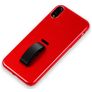 Mobigear Rubber Ring iPhone XS Max Hülle Hardcase Backcover mit Ringhalter - Rot