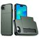 Mobigear Card iPhone 17e Hülle Hardcase Backcover Stoßfest mit Kartenhalter - Grün
