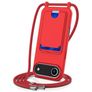 Mobigear Lanyard Card iPhone Air Silikon Handykette mit Kartenhalter - Rot