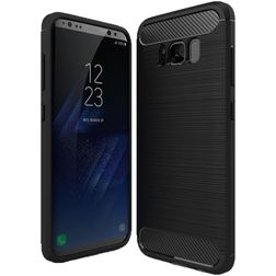 Mobigear Brushed Slim Samsung Galaxy S8 Hülle Flexibles TPU Backcover - Schwarz