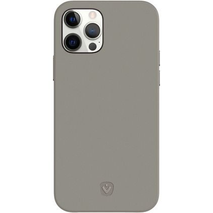 Valenta Snap Luxe iPhone 12 Pro Max Hülle Echtes Leder Backcover - Grau