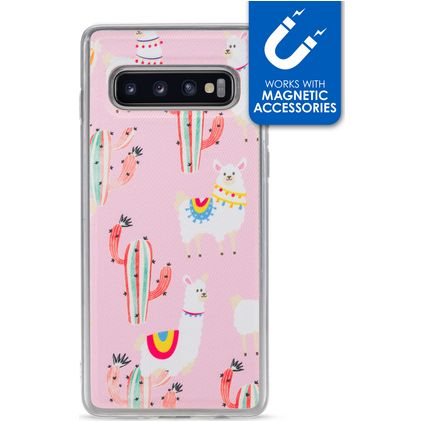 My Style Magneta Samsung Galaxy S10 Hülle Flexibles TPU Backcover - Pink Alpaca