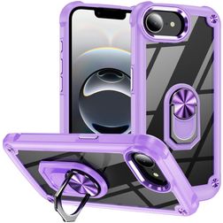 Mobigear Crystal Ring iPhone 17e Hülle Hardcase Backcover mit Ringhalter - Lila