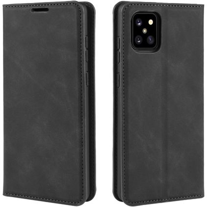 Mobigear Retro Slim Samsung Galaxy Note 10 Lite Hülle Klapphülle Geldbörse - Schwarz