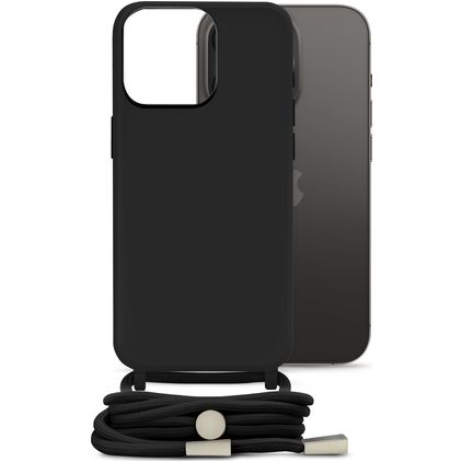 Mobilize Lanyard Gelly iPhone 14 Pro Flexibles TPU Handykette - Schwarz