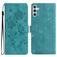 Mobigear Flowers Samsung Galaxy A17 Hülle Klapphülle Geldbörse - Grün