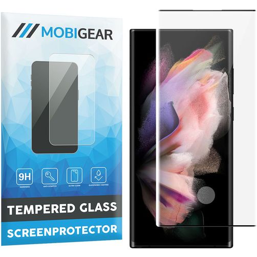 Mobigear Curved Samsung Galaxy S23 Ultra Panzerglas Gehärtetes Glas Displayschutz - Hüllenfreundlich - Schwarz