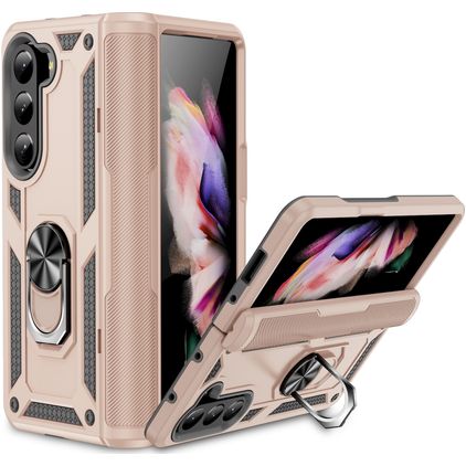 Mobigear Armor Ring Samsung Galaxy Z Fold 5 Hülle Hardcase Backcover Stoßfest mit Ringhalter - Gold