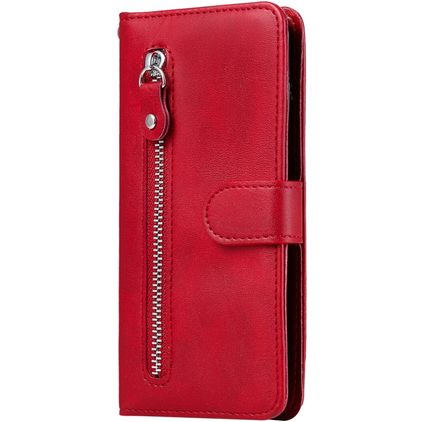 Mobigear Zipper Huawei P Smart (2020) Klapphülle Portemonnaie - Rot
