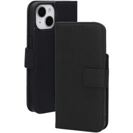 Mobiparts Wallet iPhone 14 MagSafe Hülle Echtes Leder Klapphülle Geldbörse - Schwarz