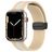 Mobigear Stripe Mag Silikon Apple Watch Armband Magnetverschluss - 42/41/40/38 mm - Weiß / Beige