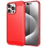 Mobigear Brushed Slim iPhone 16 Pro Hülle Flexibles TPU Backcover - Rot