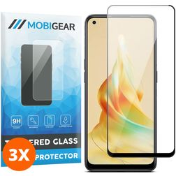 Mobigear Premium OPPO Reno 8T 4G Panzerglas Gehärtetes Glas Displayschutz - Hüllenfreundlich - Schwarz (3er Pack)
