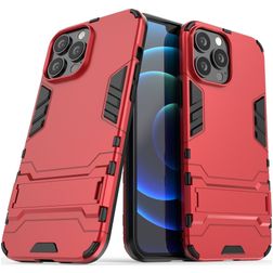 Mobigear Armor Stand iPhone 13 Pro Max Hülle Hardcase Backcover Stoßfest mit Ständer - Rot