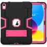 Mobigear ShieldStand iPad 10 (2022) Hülle Kunststoff,Silikon Backcover + Ständer - Schwarz / Pink