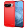 Mobigear Brushed Slim Google Pixel 9 Hülle Flexibles TPU Backcover - Rot