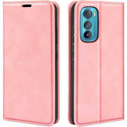 Mobigear Retro Slim Motorola Edge 30 Klapphülle Portemonnaie - Pink