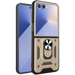 Mobigear Armor Ring Samsung Galaxy Z Flip 7 Hülle Hardcase Backcover Stoßfest mit Ringhalter - Gold