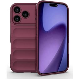 Mobigear Bumpy iPhone 18 Pro Hülle Flexibles TPU Backcover - Wine Red