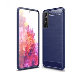 Mobigear Brushed Slim Samsung Galaxy S21 FE Hülle Flexibles TPU Backcover - Blau