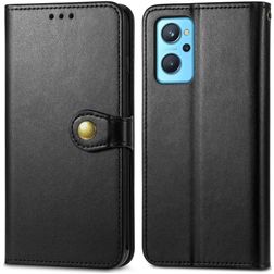Mobigear Snap Button OPPO A76 Hülle Klapphülle Geldbörse - Schwarz