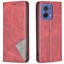 Mobigear Rhombus Slim Motorola Moto G85 Hülle Klapphülle - Rot