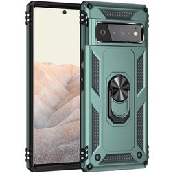 Mobigear Armor Ring Google Pixel 6 Pro Hülle Hardcase Backcover Stoßfest mit Ringhalter - Grün