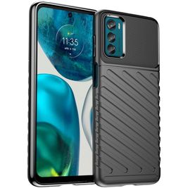 Mobigear Groove Motorola Moto G42 Hülle Flexibles TPU Backcover - Schwarz