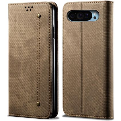 Mobigear Ranch Google Pixel 9 Pro Hülle Klapphülle Geldbörse - Khaki