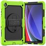 Mobigear SureGrip Xtreme Samsung Galaxy Tab A9 Plus (2023) Hülle Kunststoff,Silikon Backcover + Schulterträger + Ständer - Grün