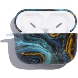 Mobigear Marble Apple AirPods Pro 1 Hardcase Hülle - Schwarz / Blau