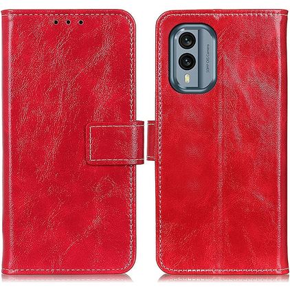Mobigear Basic Nokia X30 Hülle Klapphülle Geldbörse - Rot