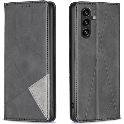 Mobigear Rhombus Slim Samsung Galaxy S25 FE Hülle Klapphülle - Schwarz