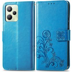 Mobigear Clover Realme C35 Hülle Klapphülle Geldbörse - Blau