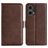 Mobigear Slim Magnet Motorola Moto G85 Klapphülle Portemonnaie - Braun