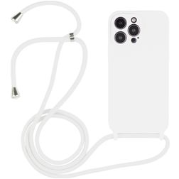 Mobigear Lanyard iPhone 15 Pro Silikon Handykette - Weiß