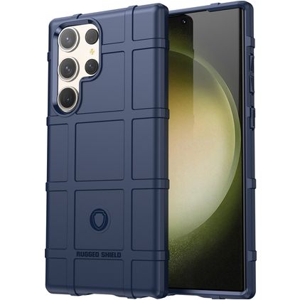 Mobigear Rugged Shield Samsung Galaxy S24 Ultra Hülle Flexibles TPU Backcover Stoßfest - Blau