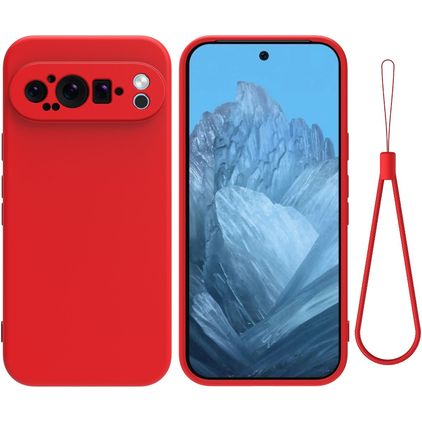 Mobigear Colors Google Pixel 9 Pro XL Hülle Flexibles TPU Backcover - Rot